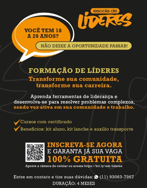 Escola de Líderes prepara jovens de baixa renda para liderar e transformar suas comunidades