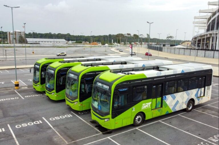 Governo do Pará recebe mais quatro ônibus elétricos para a frota do BRT Metropolitano
