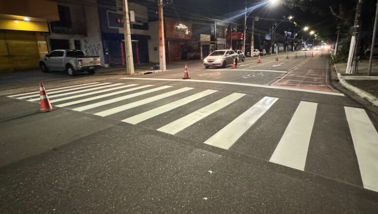 Revitalização de faixas de pedestres avança em Belém