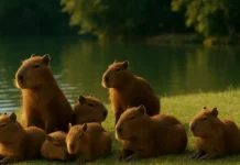 Capivaras em grupo revelam 6 comportamentos sociais que lembram os humanos Capivaras em grupo revelam 6 comportamentos sociais que lembram os humanos