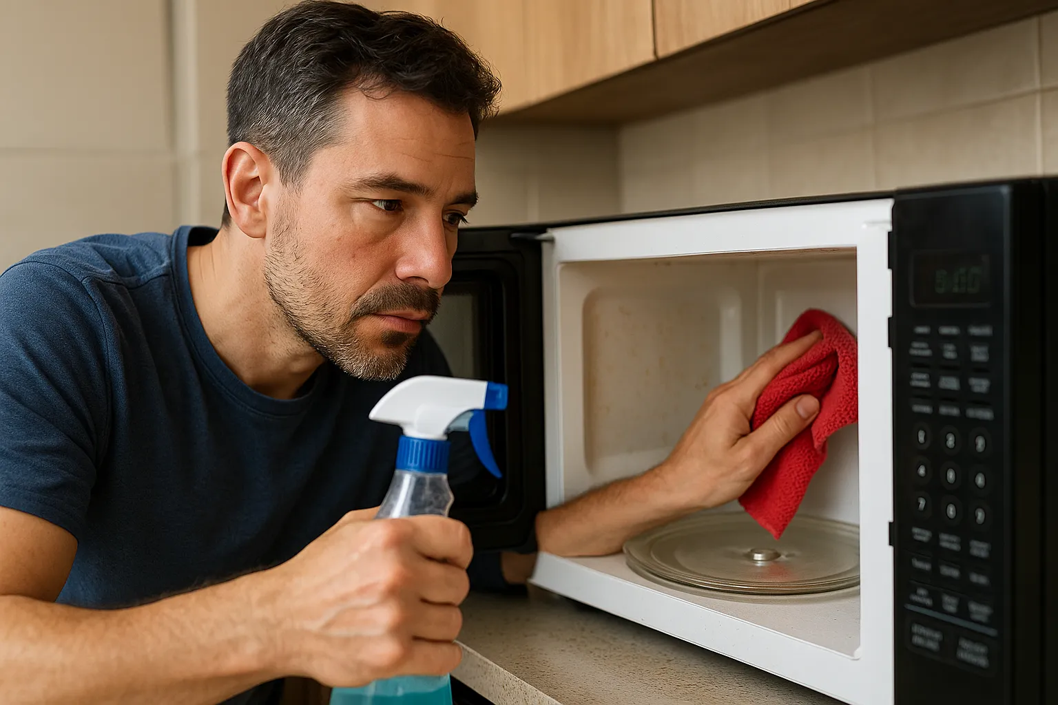 O erro na hora de limpar o micro-ondas que espalha mais sujeira