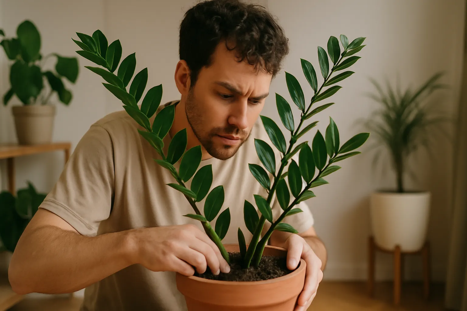 Sua zamioculca pode estar sufocando com o substrato compactado