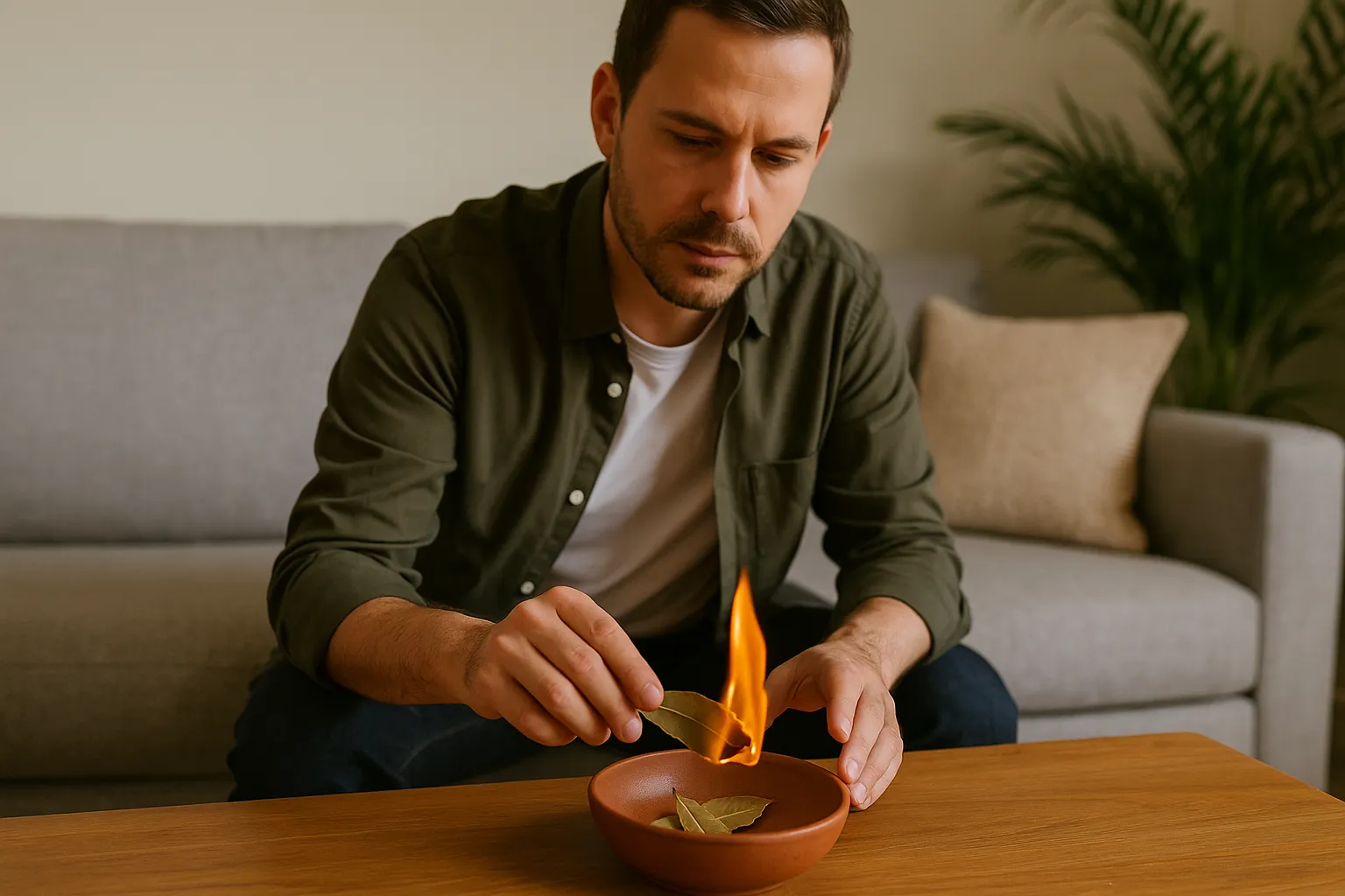 A energia da casa melhorou quando tirei aquele tapete velho e queimei 3 folhas de louro