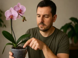 Orquídea encharcada: como fazer o teste do dedo para saber a hora certa de regar Orquídea encharcada como fazer o teste do dedo para saber a hora certa de regar