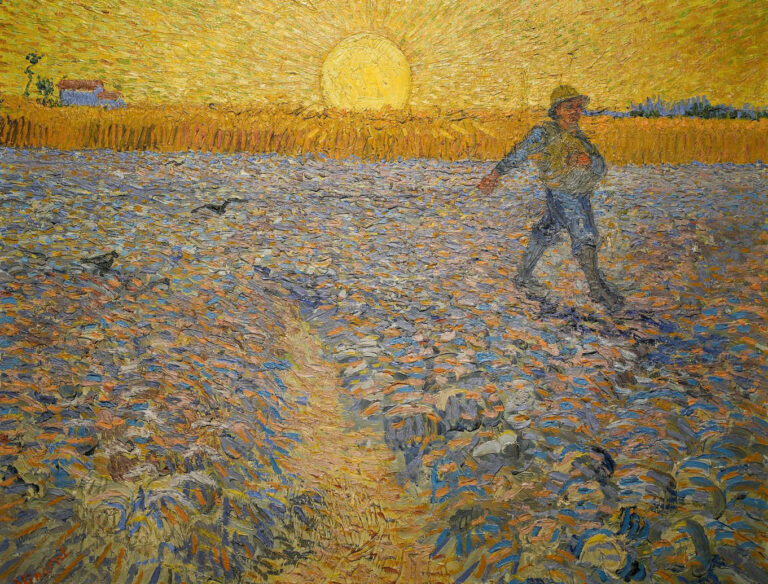 Pintura 'Semeador ao pôr do sol' de Vincent van Gogh