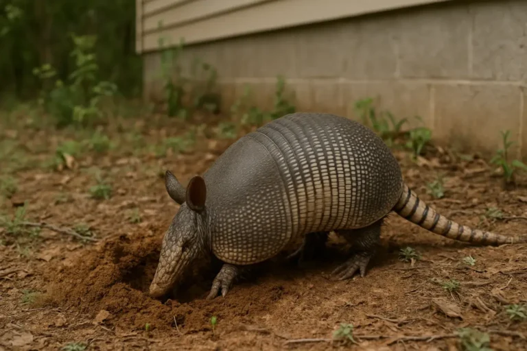 Tatu cavando perto da sua casa Isso pode revelar algo importante sobre o solo