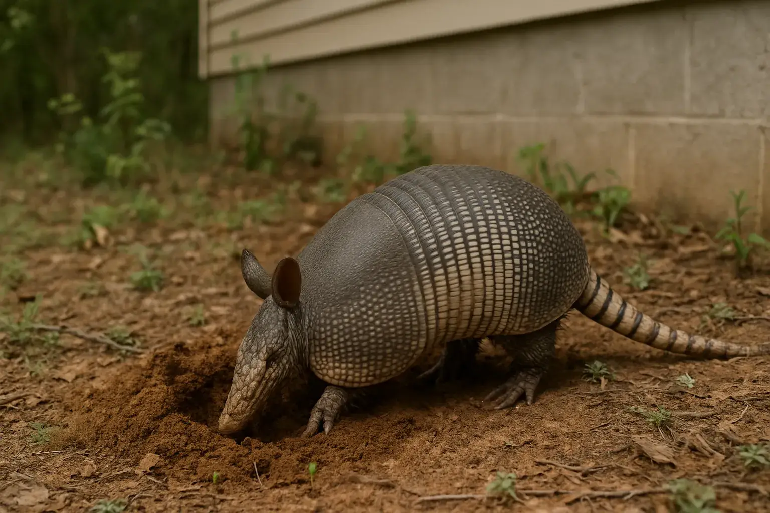 Tatu cavando perto da sua casa Isso pode revelar algo importante sobre o solo