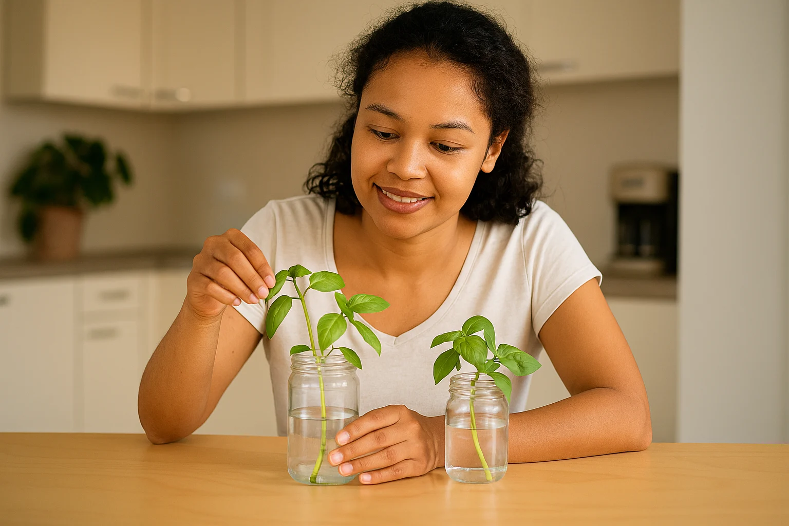 3 passos para multiplicar manjericão na água e ter tempero fresco o ano todo