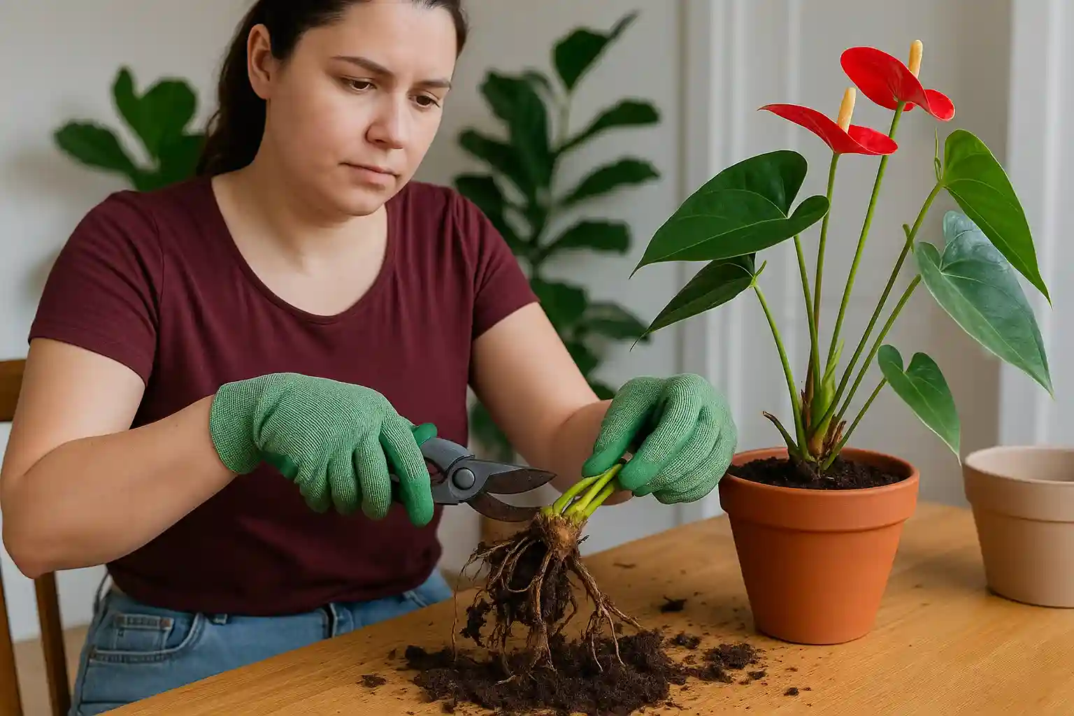 Como fazer muda de antúrio sem danificar as raízes