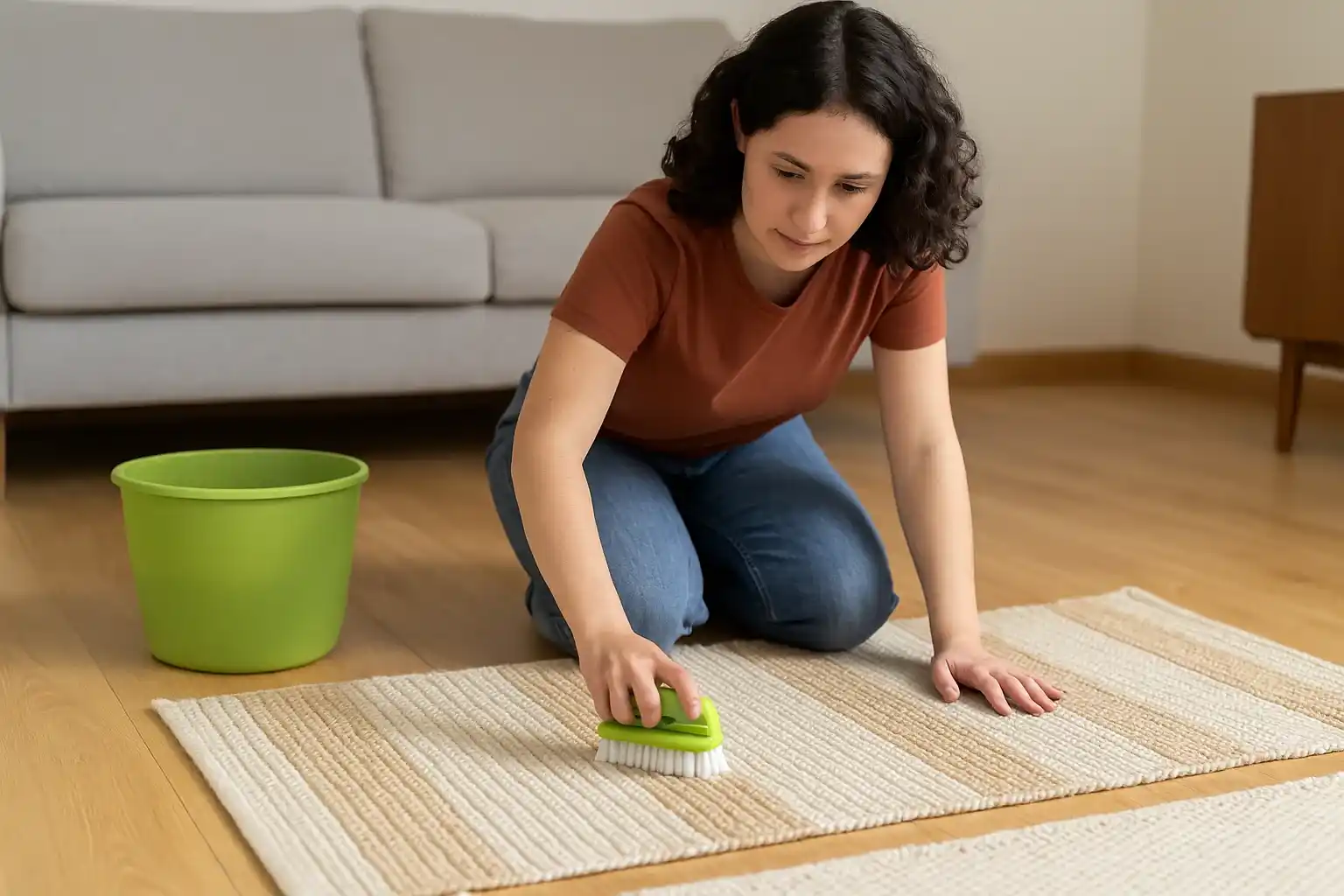 Como limpar tapetes pequenos sem precisar de máquina