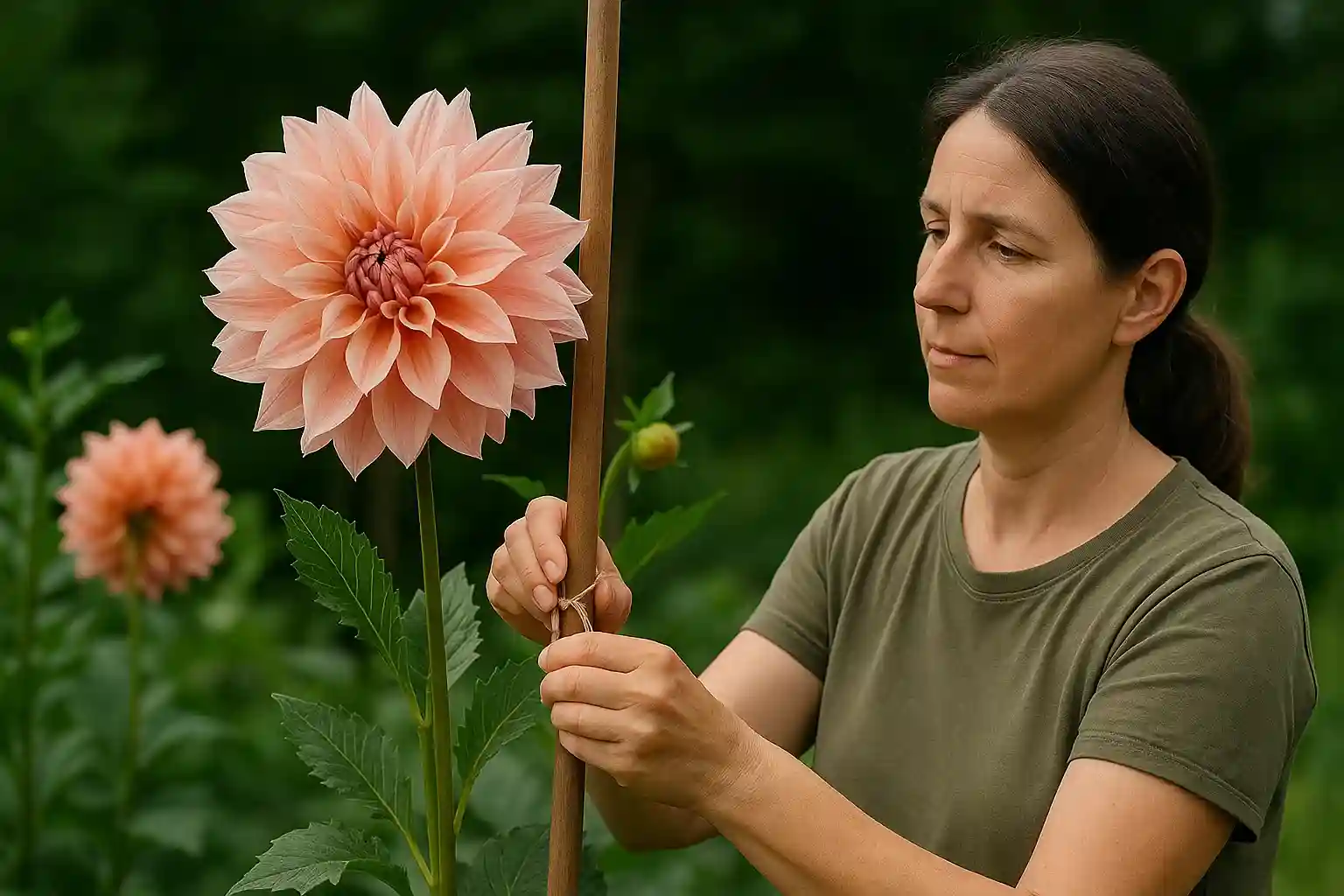 Dália gigante precisa de tutor Como manter a flor ereta
