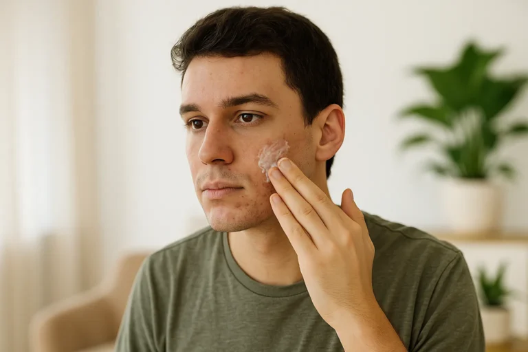 Jovens adultos suavizam cicatrizes de acne no rosto com tratamentos naturais e acessíveis em casa