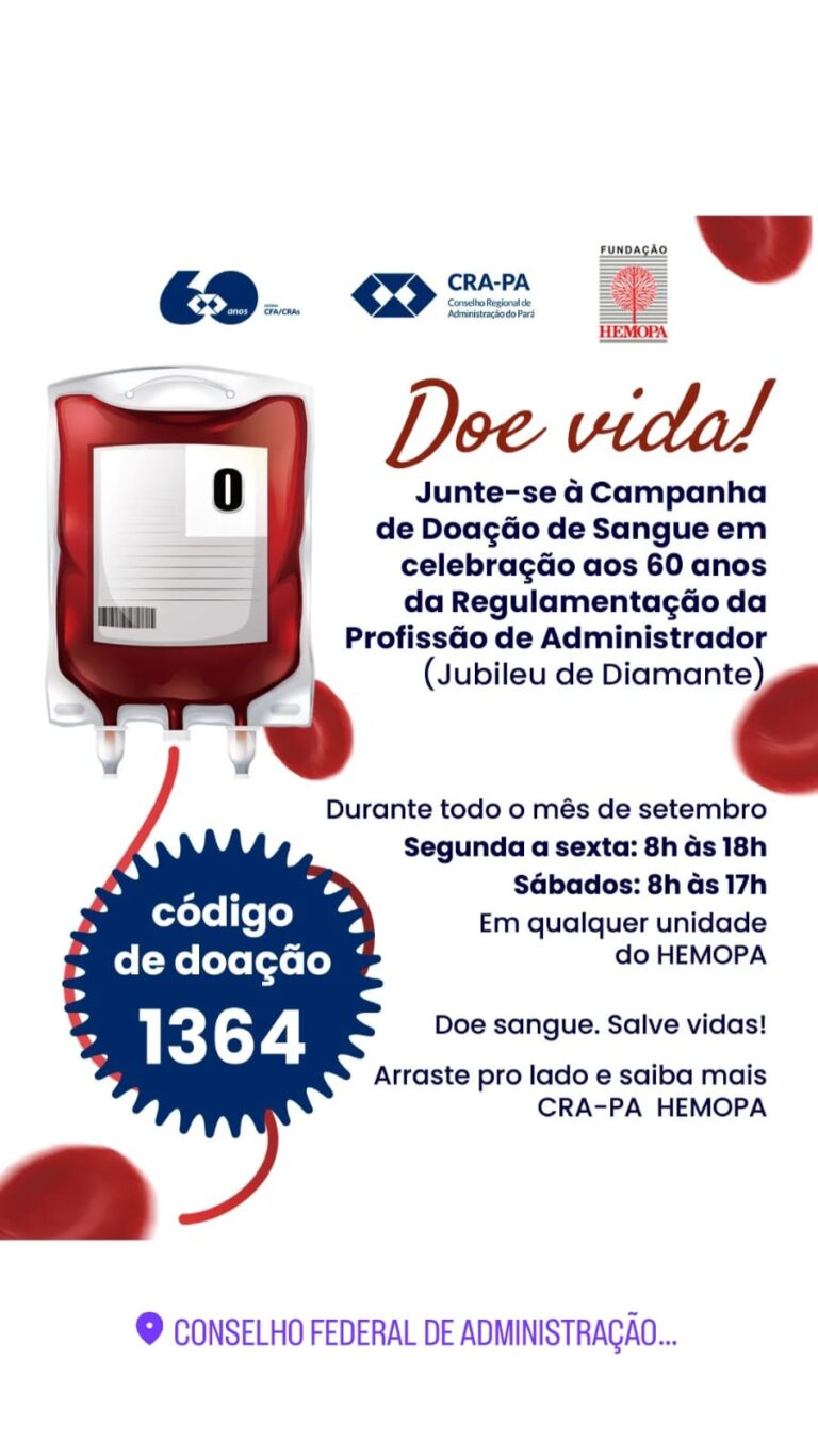 Campanha de Doação de Sangue celebra 60 anos da Administração no Brasil