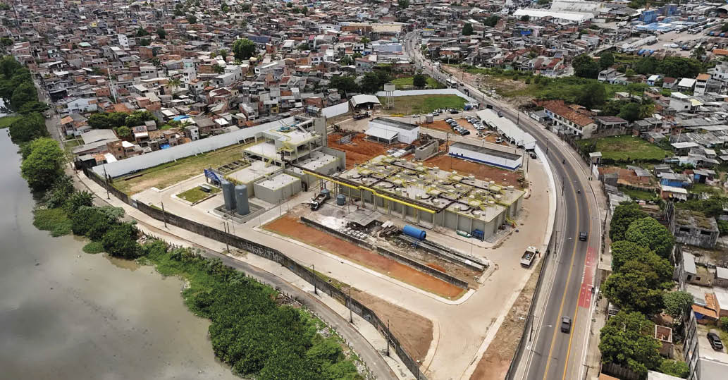 Estação de Tratamento de Esgoto (ETE), em uma área de mais de 23 mil m², a ETE Una foi projetada para tratar até 475 litros de esgoto por segundo, atendendo aos parâmetros estabelecidos pela legislação nacional