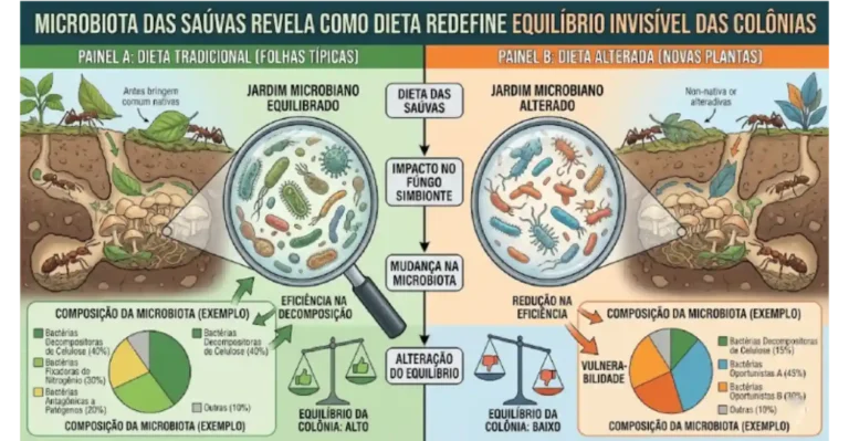 Microbiota das saúvas revela como dieta redefine equilíbrio invisível das colônias