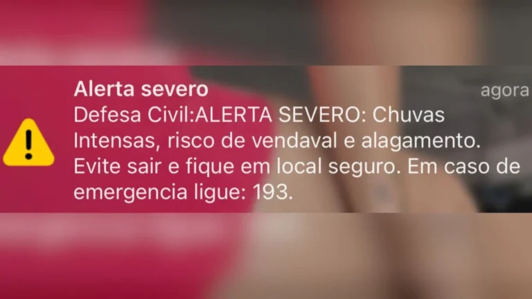 Alerta da defesa civil - Crédito: Roma News