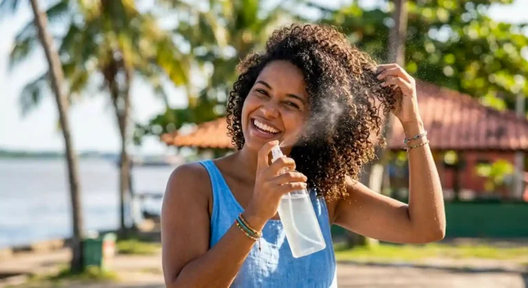 Água de coco no cabelo é o segredo para o brilho intenso no calor do Pará