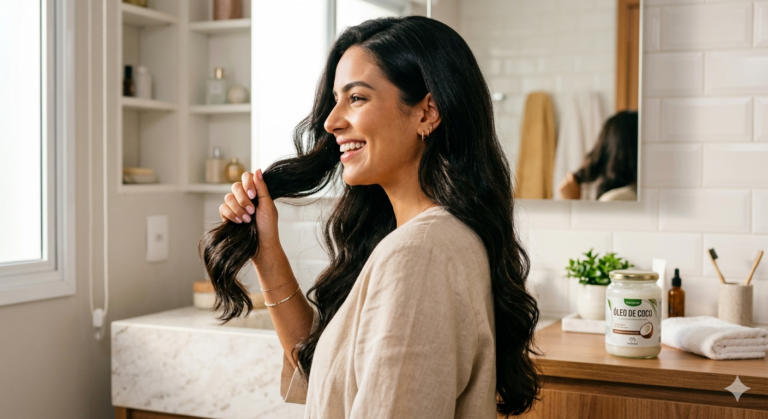 O truque do óleo de coco que zera as pontas duplas do cabelo