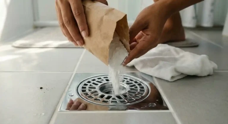 Ralo do banheiro entupido pode ser resolvido com bicarbonato e vinagre
