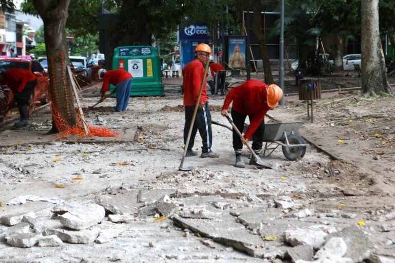 Obras na Praça Brasil chegam a 38% e avançam para etapa de drenagem