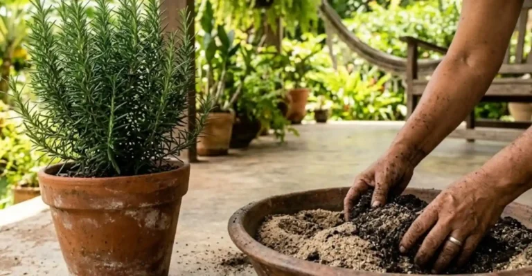 O segredo para seu alecrim em vaso parar de secar de vez