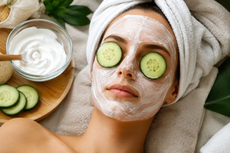 Máscara de pepino com iogurte: frescor que acalma pele irritada