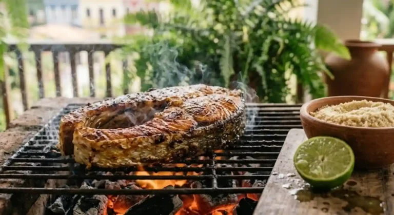 Segredo revelado para assar filhote na brasa e deixá-lo suculento