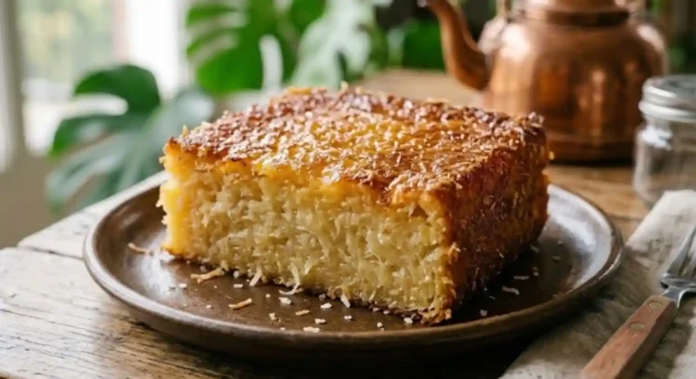 O segredo do bolo de macaxeira cremoso e dourado por cima