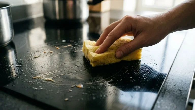 Cooktop de vidro engordurado limpe sem arranhar com bicarbonato