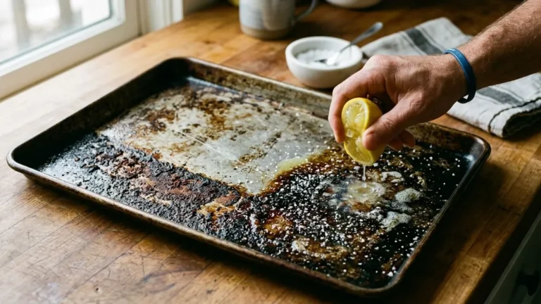 Como tirar a crosta queimada da assadeira com sal e limão