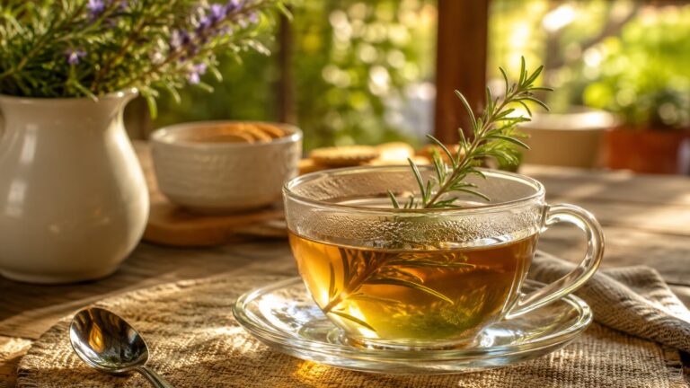 Chá de alecrim de manhã desperta melhor que café?