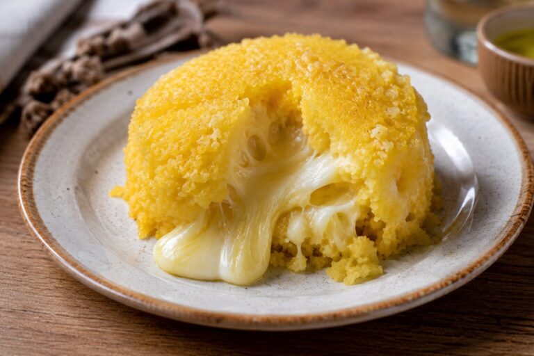Cuscuz de milho recheado com queijo: café da manhã cheio de sabor