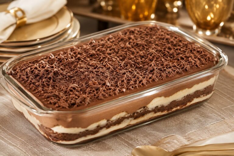 Pavê de chocolate com biscoito maisena: sobremesa que agrada toda a família