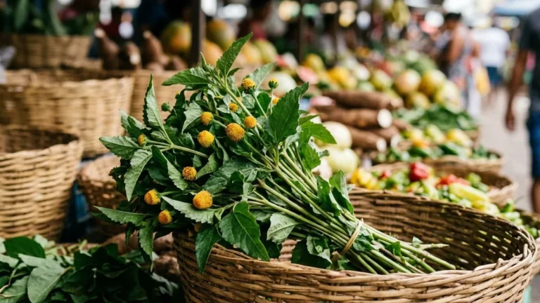 Jambu comprado na feira fica mais suave com 20 segundos de escaldão e mantém folhas firmes para tacacá e arroz paraense