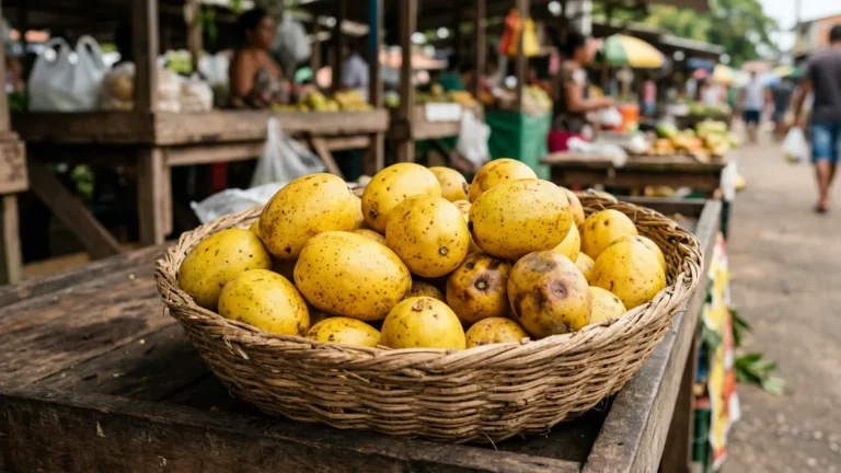 Taperebá amadurece no calor do Pará, escurece em poucos dias e a polpa congelada preserva o aroma por mais tempo