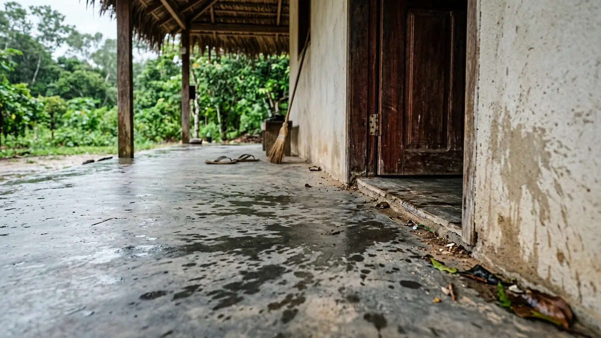 Cimento queimado mancha com água de chuva no calor úmido do Pará e a resina acrílica protege depois de secar Cimento queimado mancha com água de chuva no calor úmido do Pará e a resina acrílica protege depois de secar