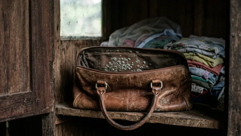 Couro cria bolor no armário úmido do Pará porque a gordura da pele alimenta fungos e a ventilação recupera a peça