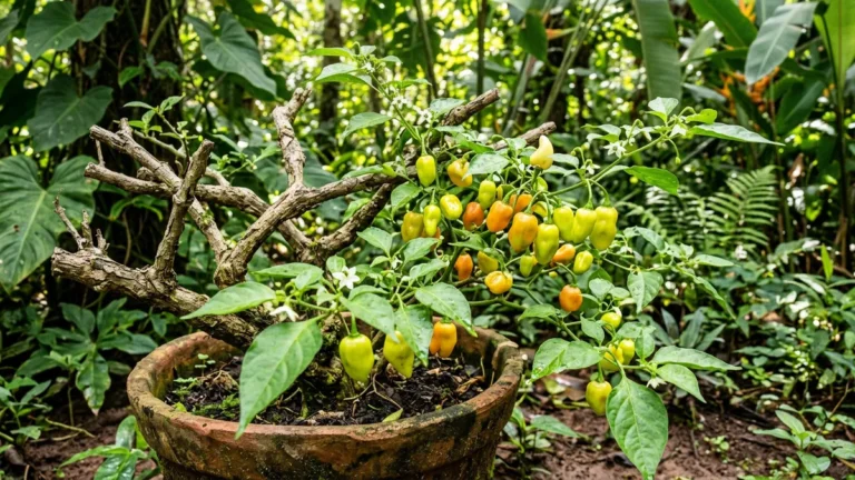 Pimenteira-de-cheiro com galhos velhos produz poucos frutos e a poda de um terço redireciona a energia para ramos novos