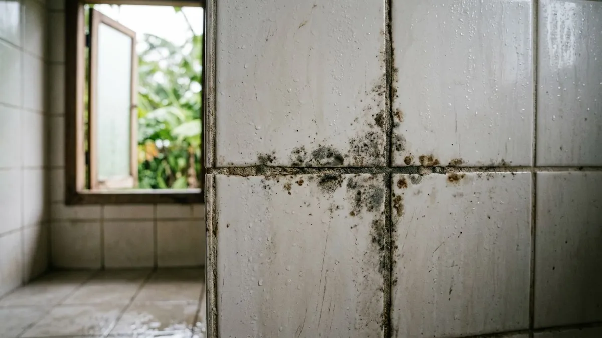 Rejunte do banheiro escurece com fungo no calor úmido do Pará e esfregar sabão não resolve a porosidade Rejunte do banheiro escurece com fungo no calor úmido do Pará e esfregar sabão não resolve a porosidade