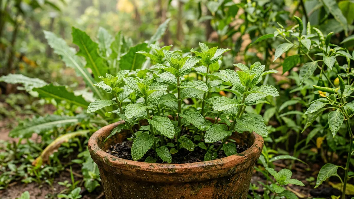 1 touceira de hortelã toma o canteiro em poucos meses por estolhos subterrâneos e sufoca temperos no Pará 1 touceira de hortelã toma o canteiro em poucos meses por estolhos subterrâneos e sufoca temperos no Pará