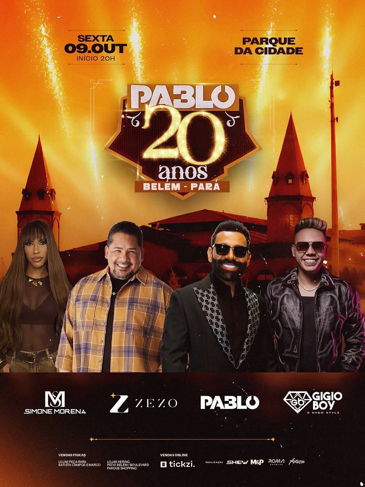 Belém vai parar para viver uma noite histórica! 🔥No dia 09 DE OUTUBRO, o Parque da Cidade rec