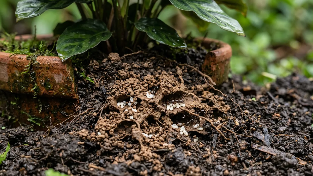 Terra de formigueiro leva ovos e fragmento de fungo ao vaso e transforma a muda paraense em colônia em poucas semanas Terra de formigueiro leva ovos e fragmento de fungo ao vaso e transforma a muda paraense em colônia em poucas semanas