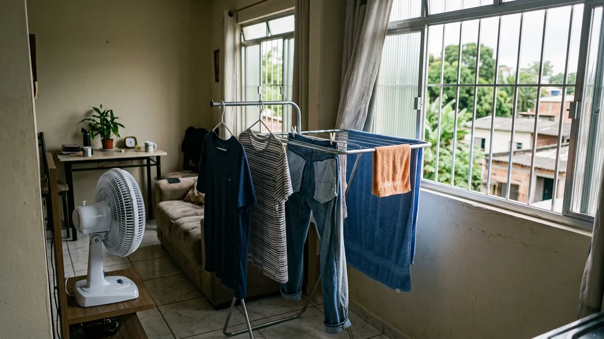 Roupa não seca dentro de casa no Pará porque o ar fica saturado Roupa não seca dentro de casa no Pará porque o ar fica saturado
