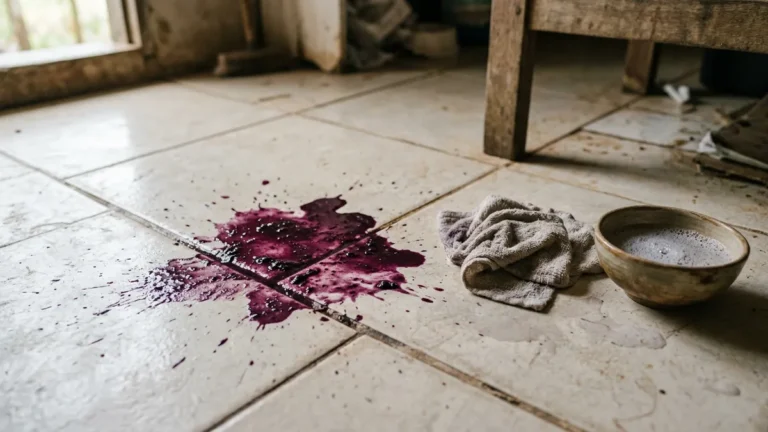 Mancha de açaí no piso como tirar antes que o pigmento seque