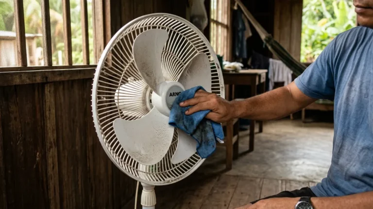 Ventilador com poeira grudada nas pás por que acontece e como limpar
