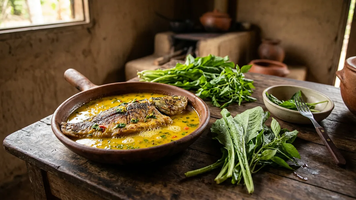 Molho de tucupi para peixe sem amargar com fervura e temperos no fim Molho de tucupi para peixe sem amargar com fervura e temperos no fim