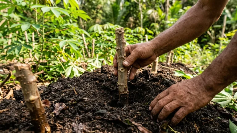 Como plantar maniva de mandioca no quintal e saber quando colher
