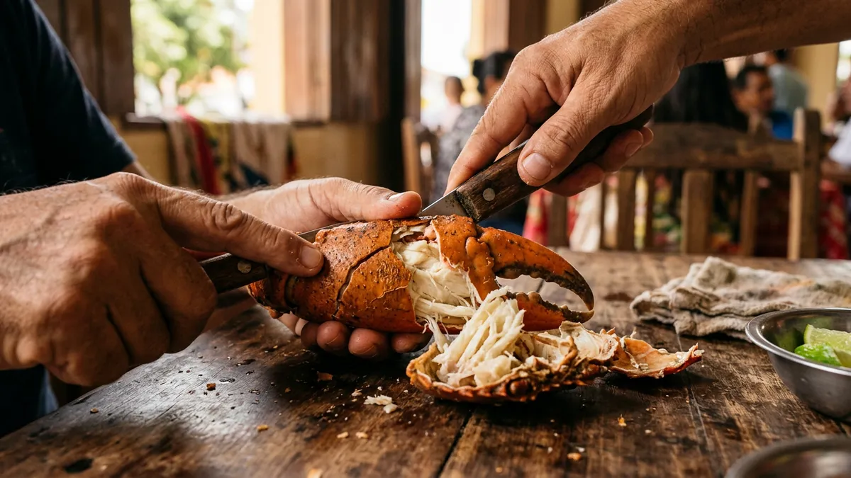 Como quebrar unha de caranguejo sem estourar a carne Como quebrar unha de caranguejo sem estourar a carne