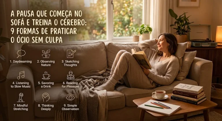 A pausa que começa no sofá e treina o cérebro: 9 formas de praticar o ócio sem culpa