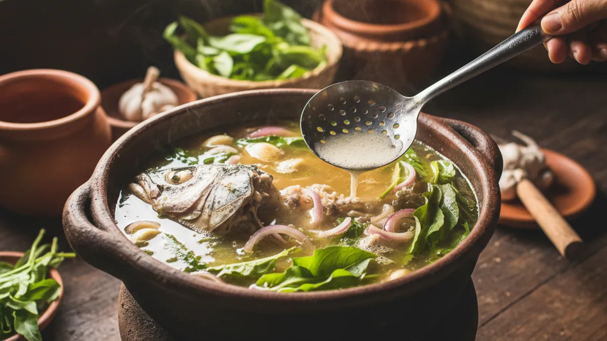 Como fazer caldo de peixe com cabeça e espinha para pirão Como fazer caldo de peixe com cabeça e espinha para pirão